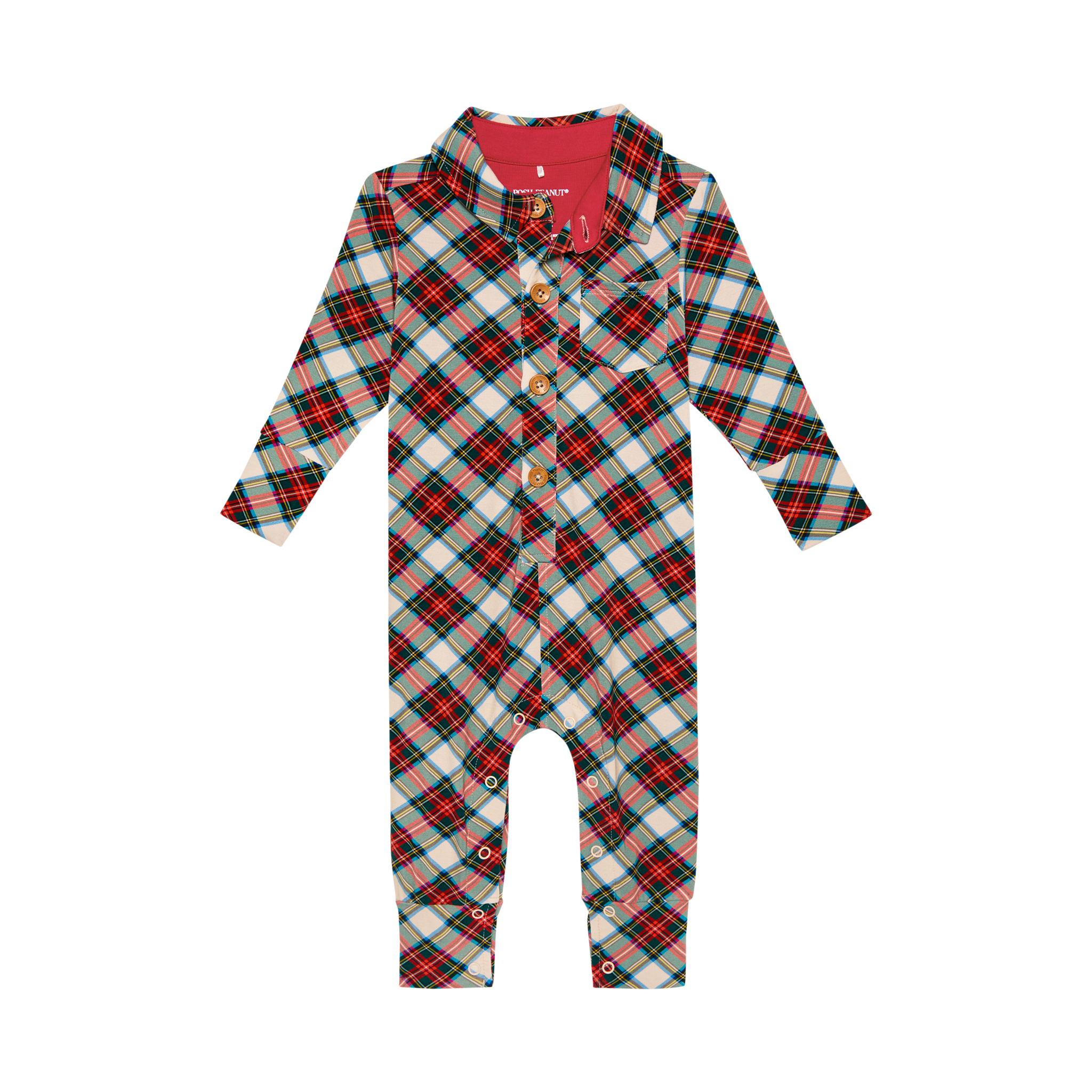 Posh Peanut Marqui Long Sleeve Collared Henley Romper-POSH PEANUT-Little Giant Kidz