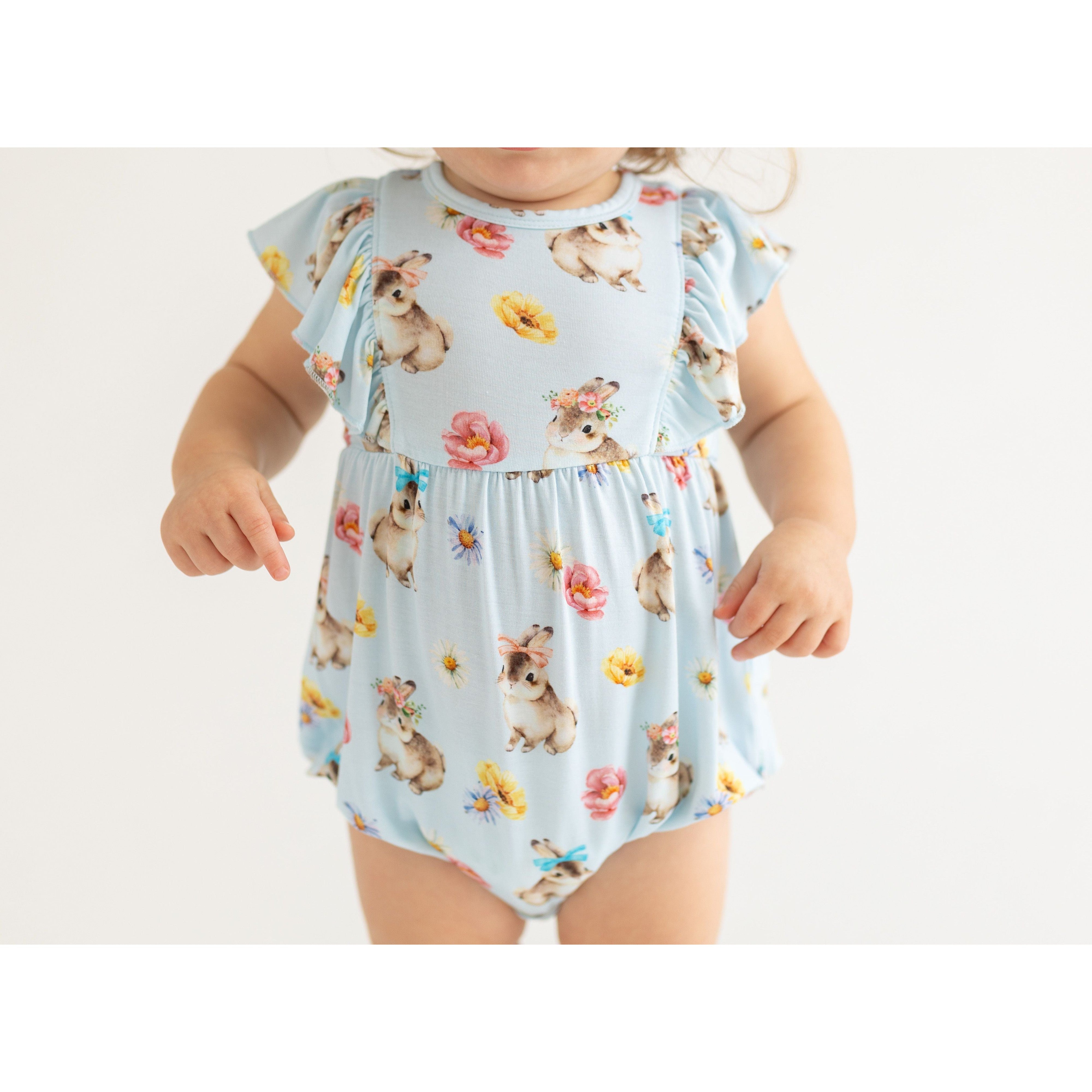 Posh Peanut Tinsley Jane Flutter Sleeve Bubble Romper-POSH PEANUT-Little Giant Kidz