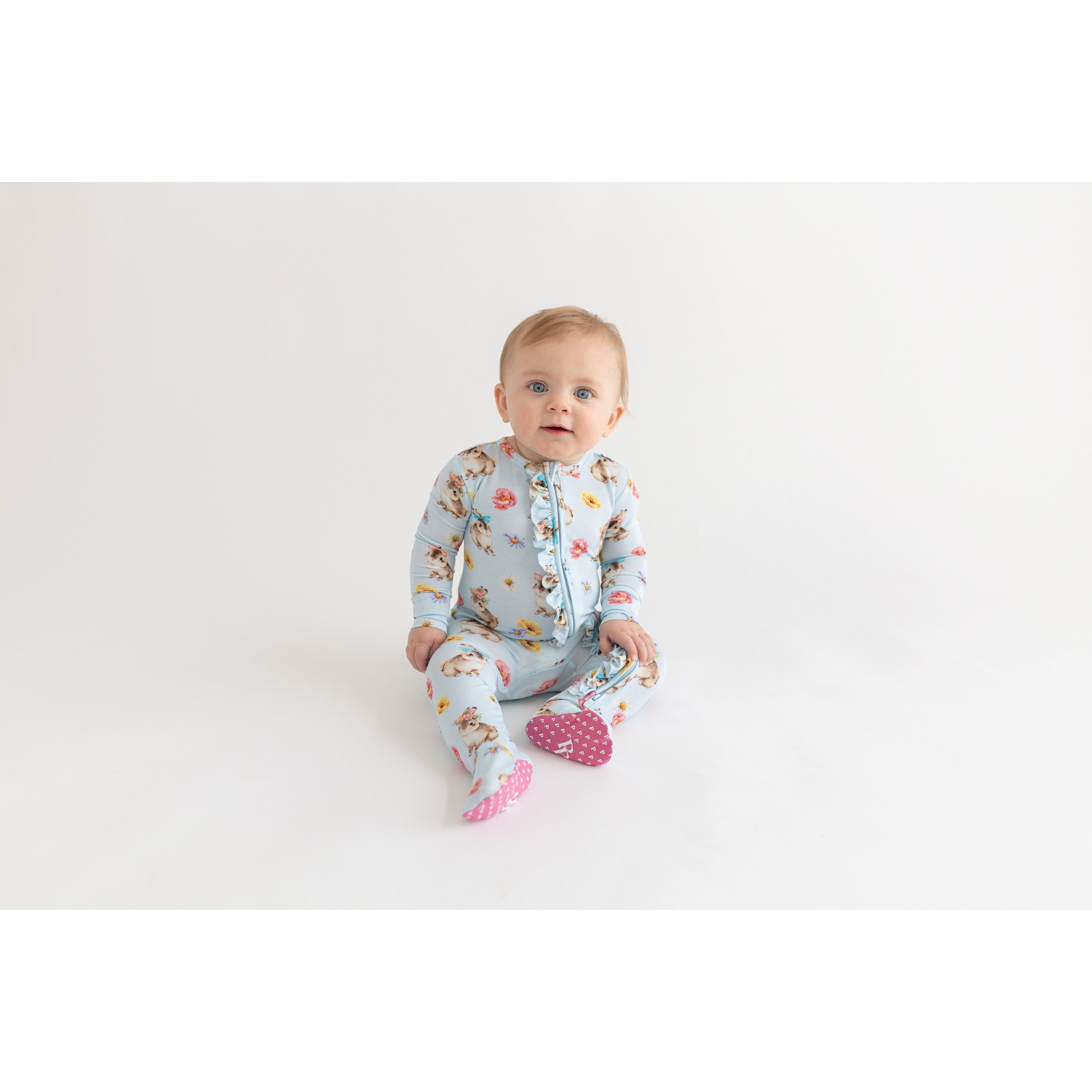 Posh Peanut Tinsley Jane Footie Ruffled Zippered One Piece-POSH PEANUT-Little Giant Kidz