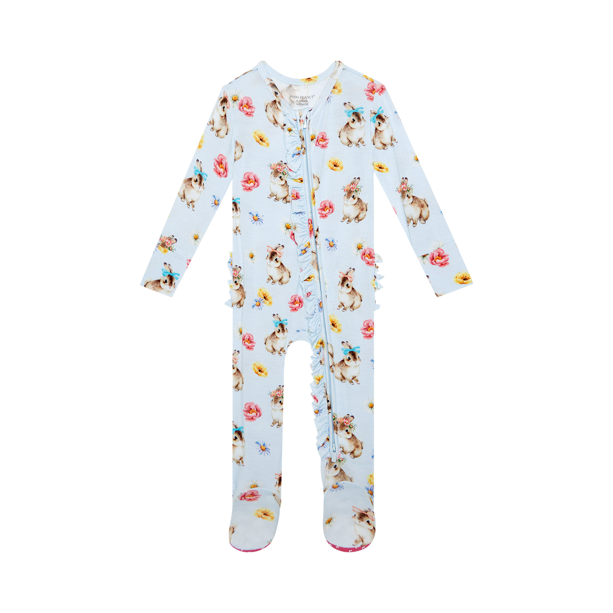 Posh Peanut Tinsley Jane Footie Ruffled Zippered One Piece-POSH PEANUT-Little Giant Kidz
