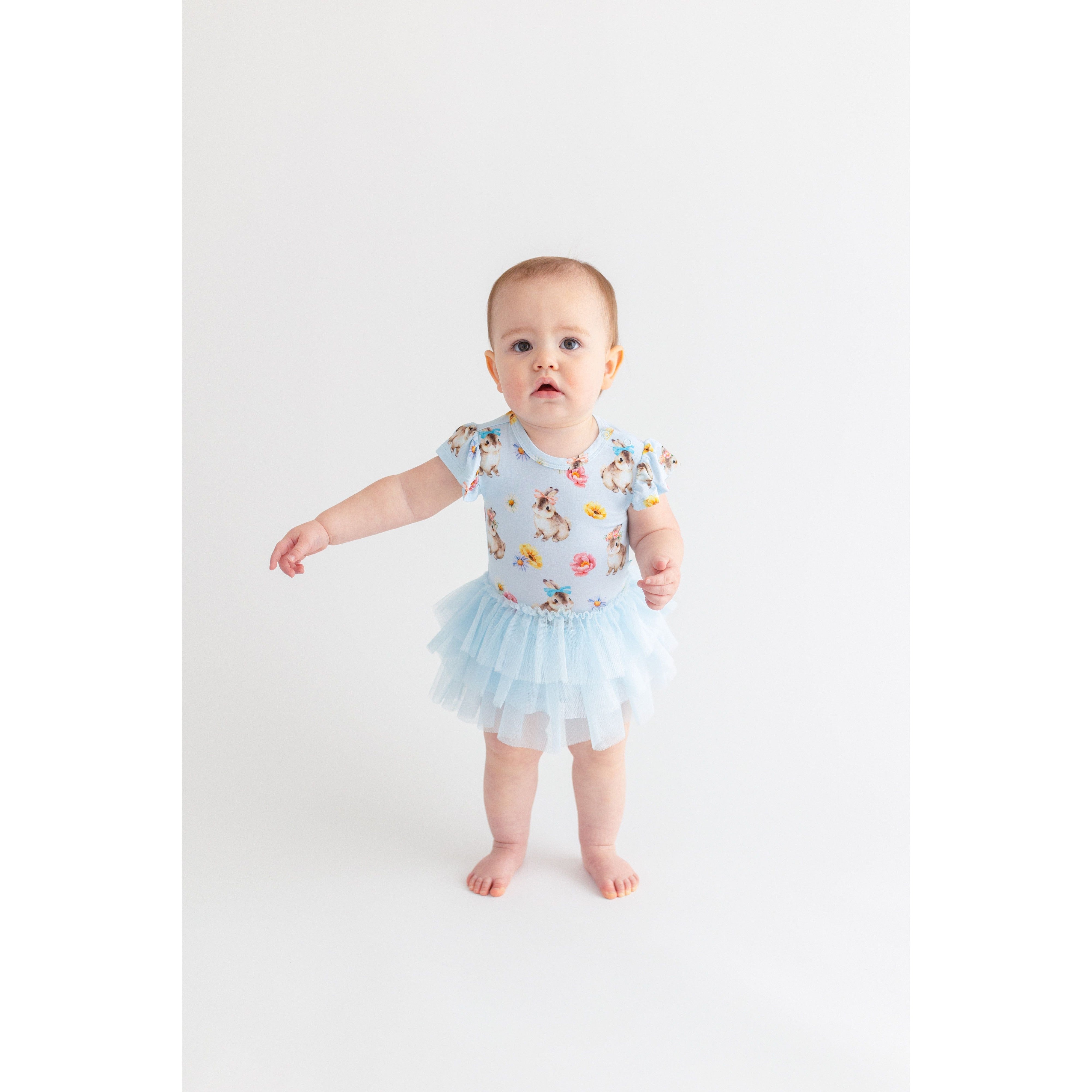 Posh Peanut Tinsley Jane Ruffled Cap Sleeve Tulle Skirt Bodysuit-POSH PEANUT-Little Giant Kidz