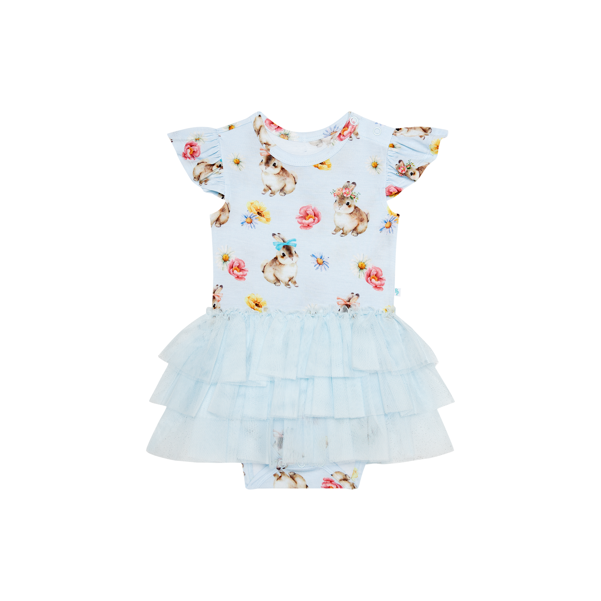 Posh Peanut Tinsley Jane Ruffled Cap Sleeve Tulle Skirt Bodysuit-POSH PEANUT-Little Giant Kidz