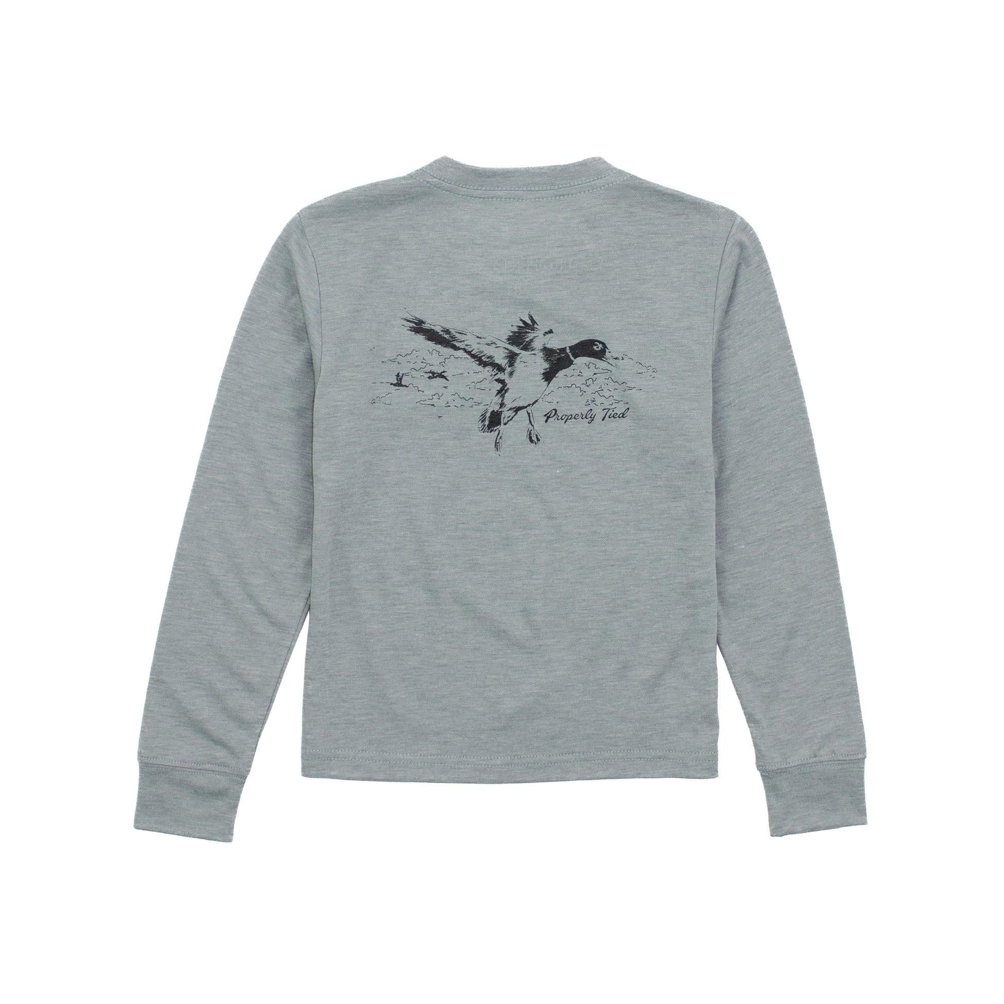 Properly Tied Boys Portland Pocket Tee Long Sleeve- Flying Mallard-Properly Tied-Little Giant Kidz