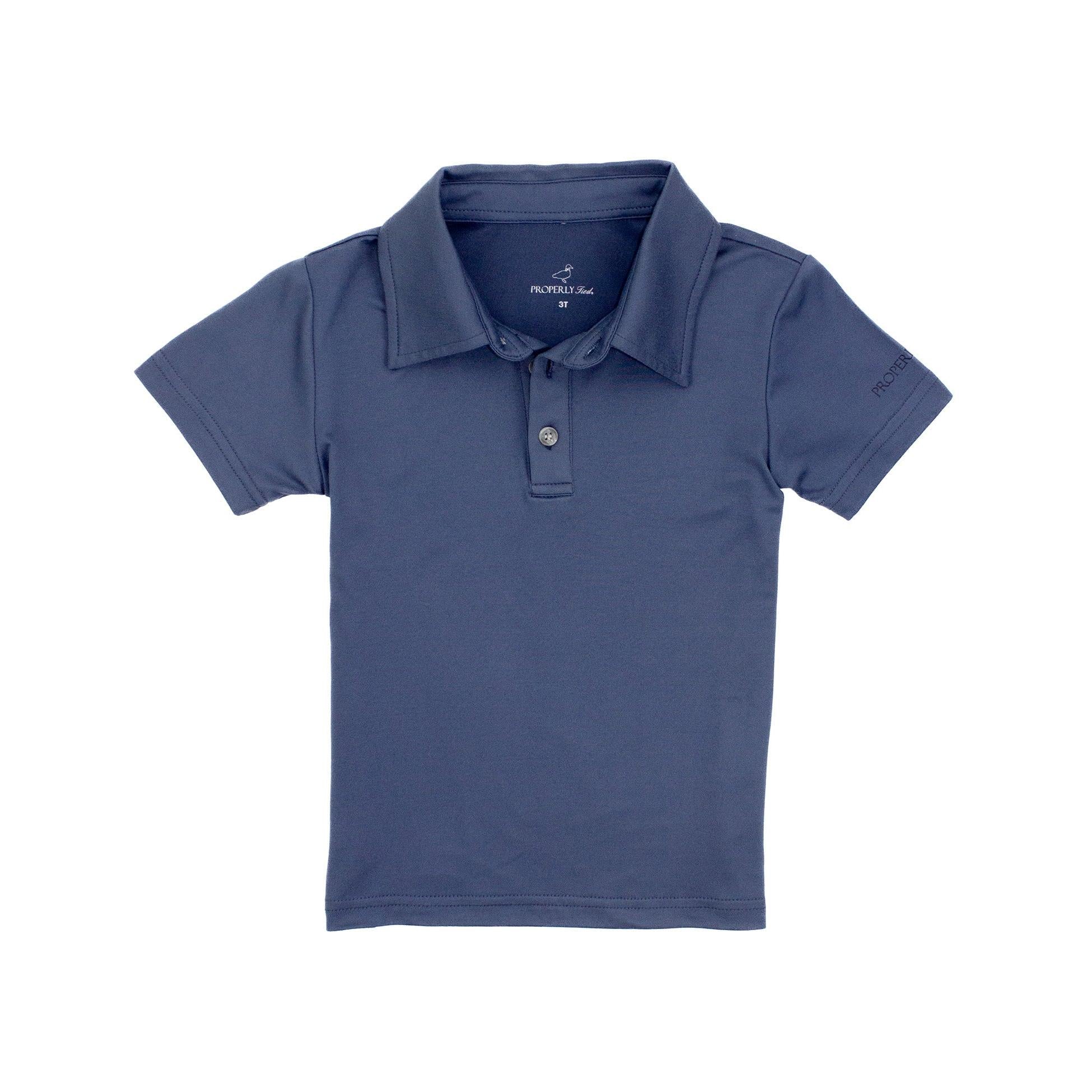 Properly Tied Boys Ravine Polo- Dusk Blue-Properly Tied-Little Giant Kidz
