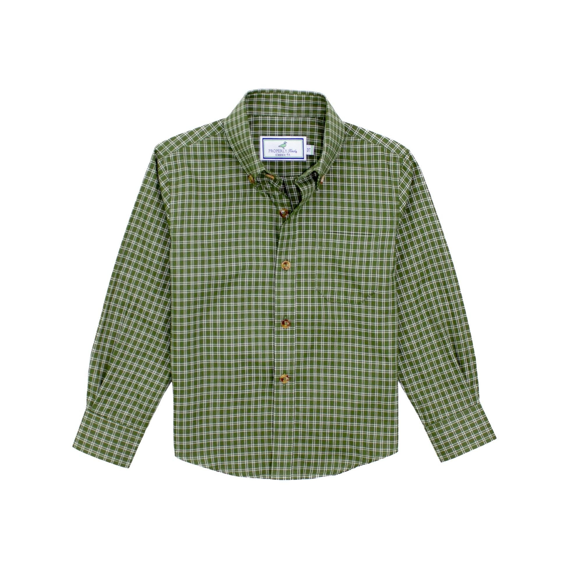 Properly Tied Boys Woodland Sportshirt- Cypress Needle-Properly Tied-Little Giant Kidz