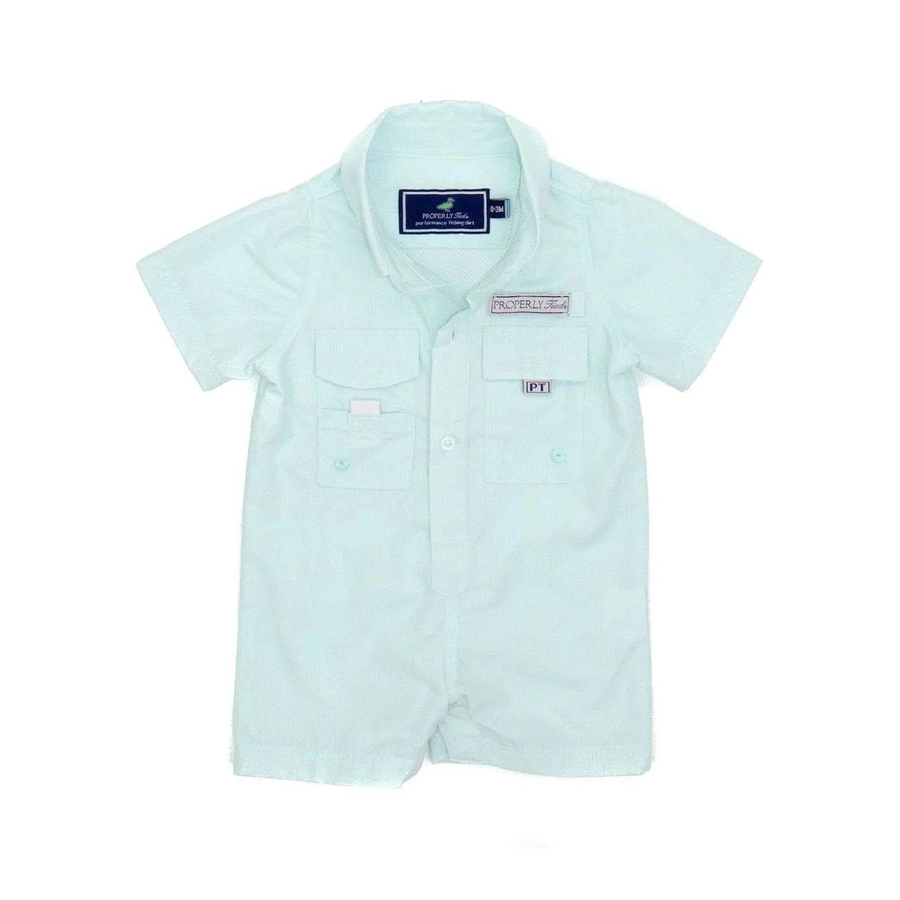 Properly Tied Seafoam Baby Performance Fishing Shortall-Properly Tied-Little Giant Kidz