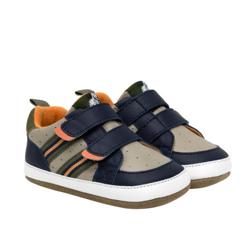 Robeez First Kicks Brooks Navy Shoes-ROBEEZ-Little Giant Kidz