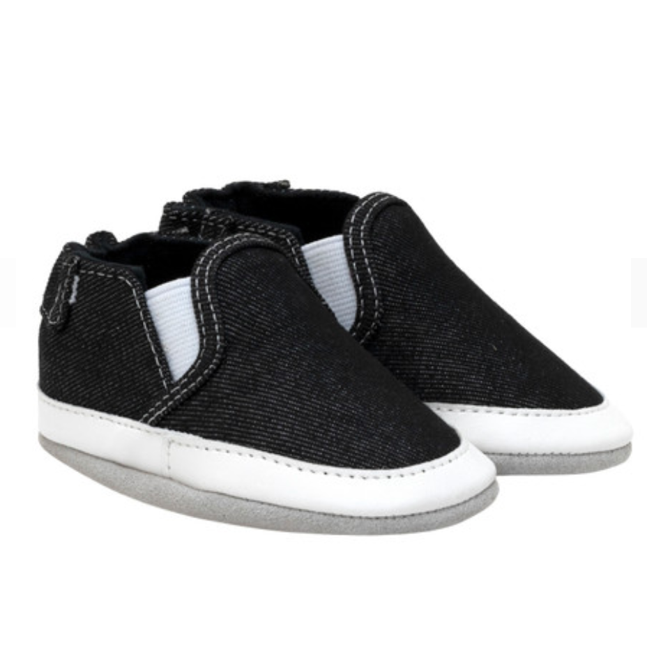 Robeez Liam Basic Soft Soles Denim Black