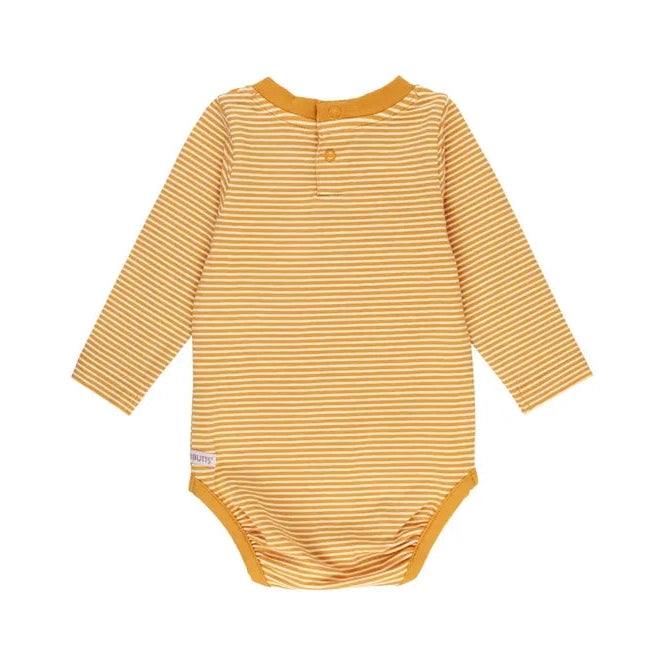 RuggedButts Tiny Honey Stripe Knit Long Sleeve Bodysuit-RUGGEDBUTTS-Little Giant Kidz