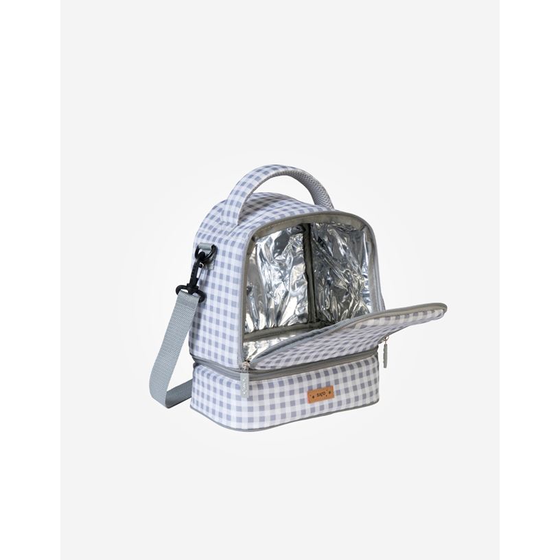 Saro Baby Thermal Lunch Bag - Gray Check-Saro Baby-Little Giant Kidz