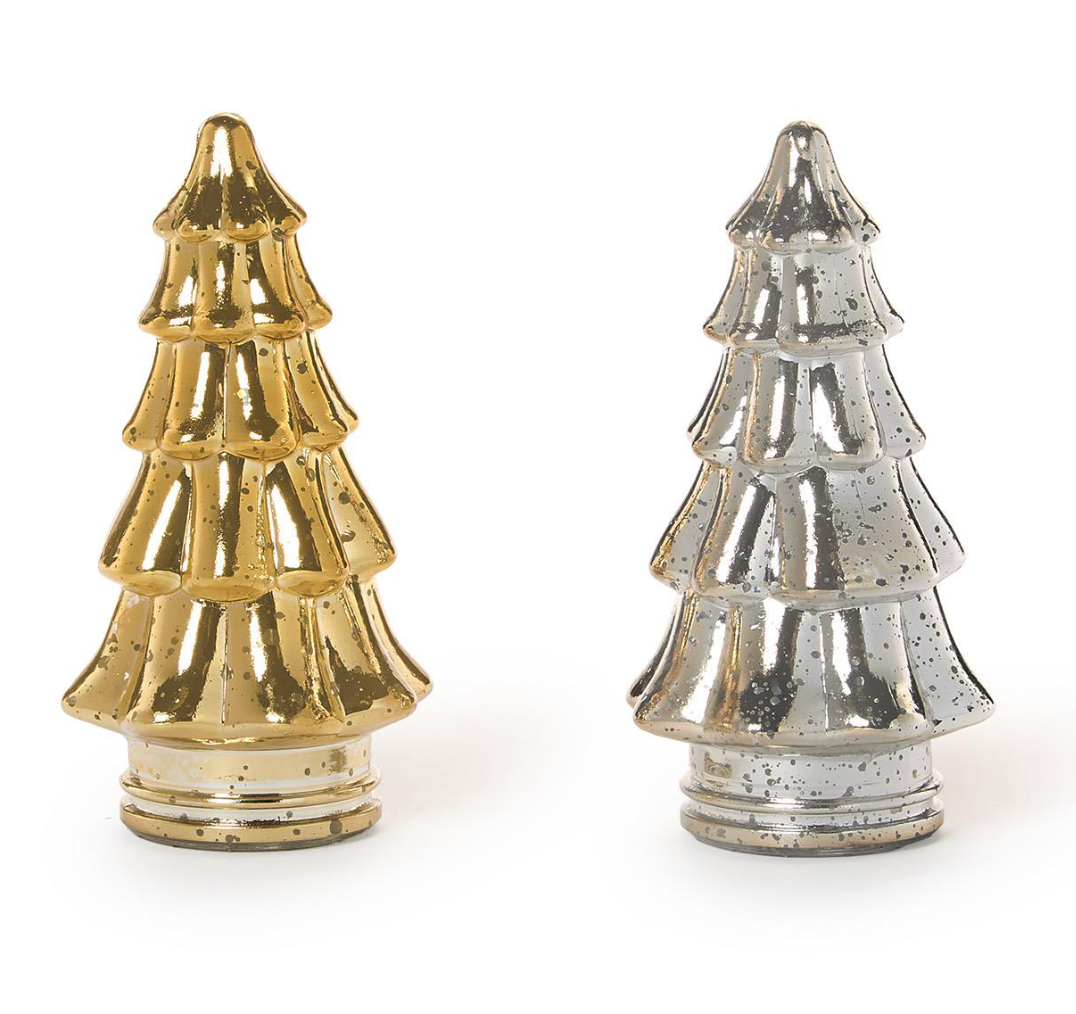 Two's Company Mercury Glass Trees