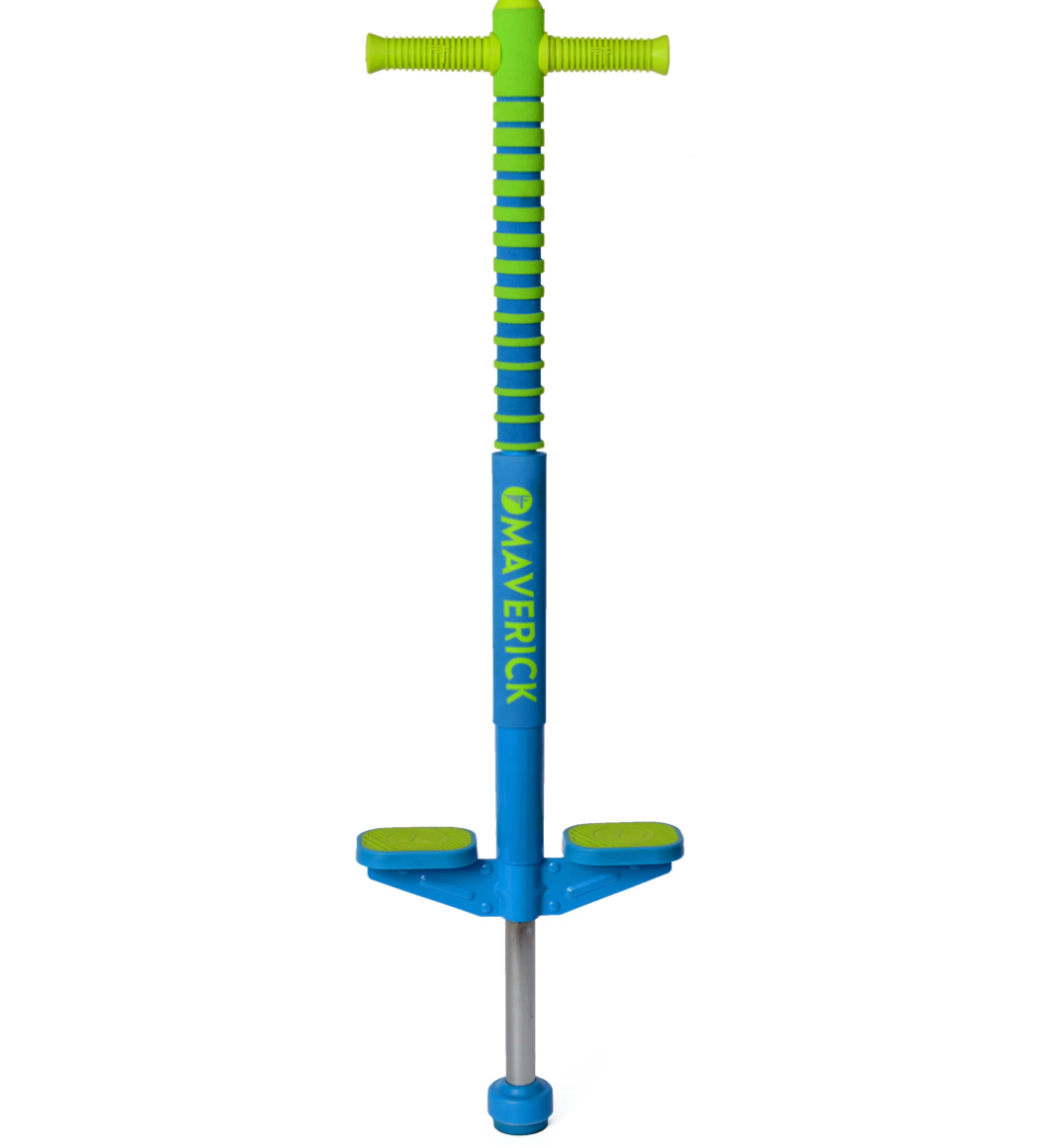 Original Foam Maverick Pogo Stick, Kids Ages 5+, 40-80lbs - Blue/Green