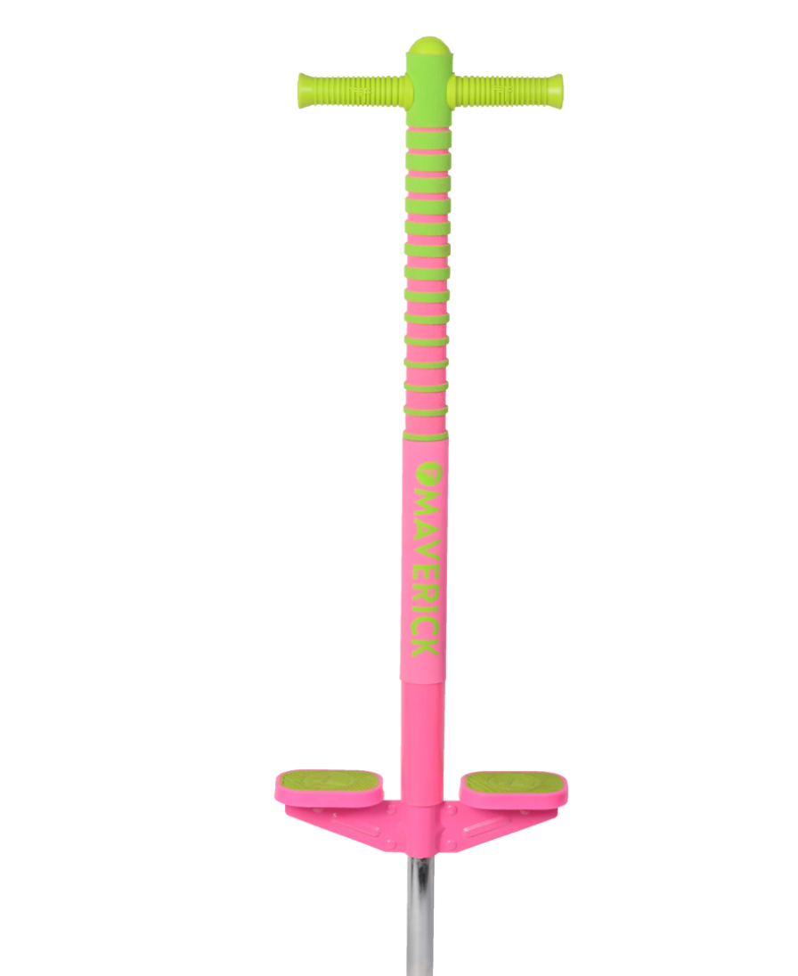 Original Foam Maverick Pogo Stick, Kids Ages 5+, 40-80lbs - Pink/Green
