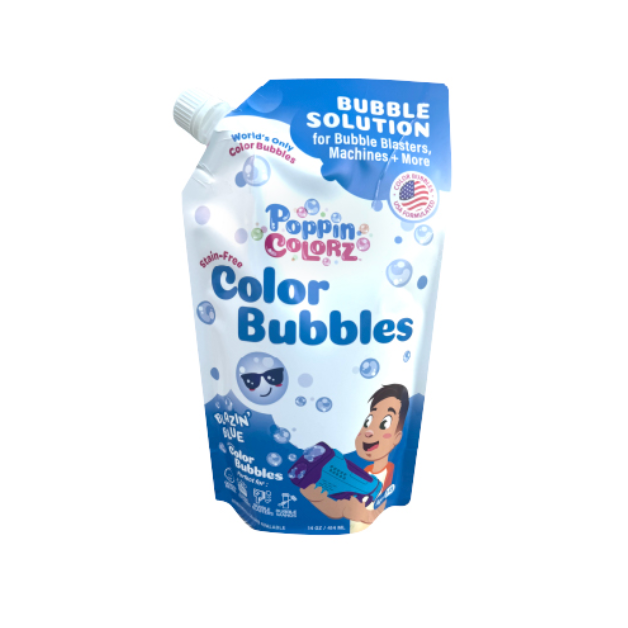South Beach Bubbles PoppinColorz Color Bubbles -14oz Refill- Blazin Blue-SOUTH BEACH BUBBLES-Little Giant Kidz