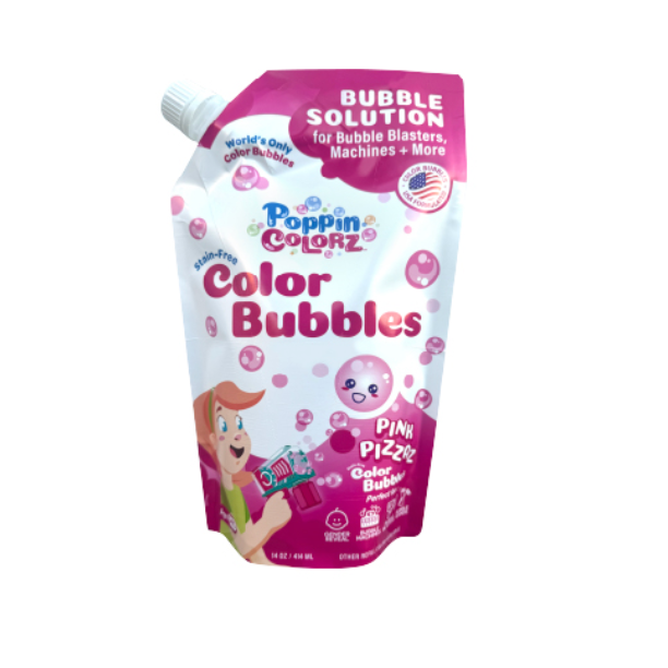 South Beach Bubbles PoppinColorz Color Bubbles -14oz Refill - Pink Pizzaz-SOUTH BEACH BUBBLES-Little Giant Kidz