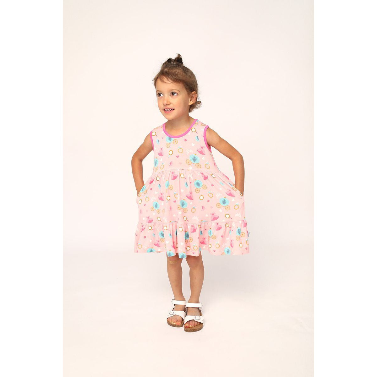 Southern Slumber Princesses Bamboo Tiered Twirl Dress- with Pockets-Southern Slumber-Little Giant Kidz