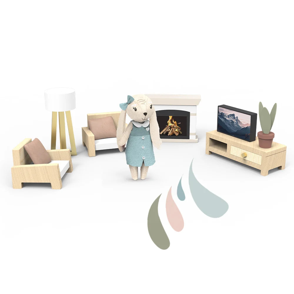 Speedy Monkey Doll House Living room set incl. 1 character-Speedy Monkey-Little Giant Kidz