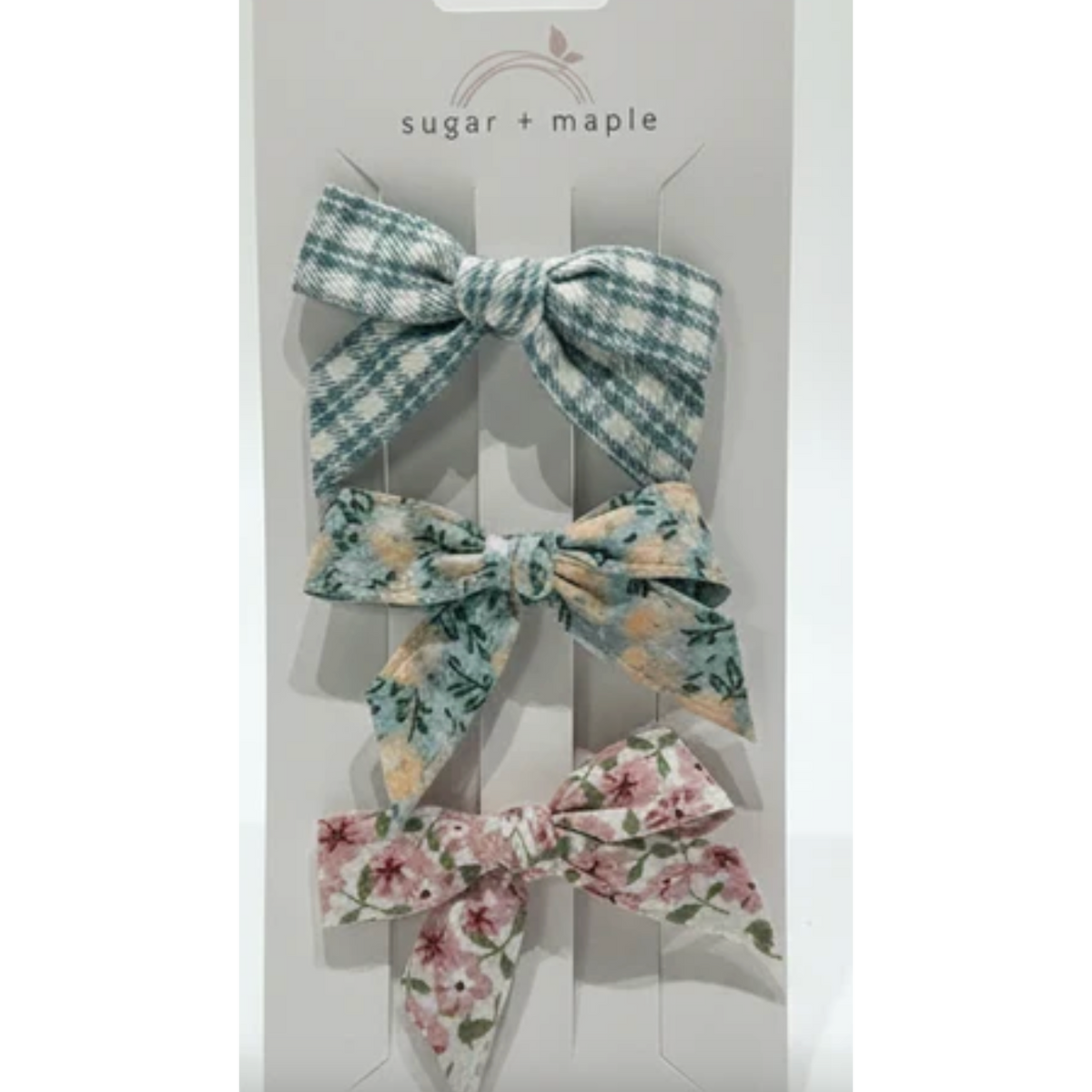 Sugar + Maple Ribbon Tie Bows - Bloom-SUGAR AND MAPLE-Little Giant Kidz
