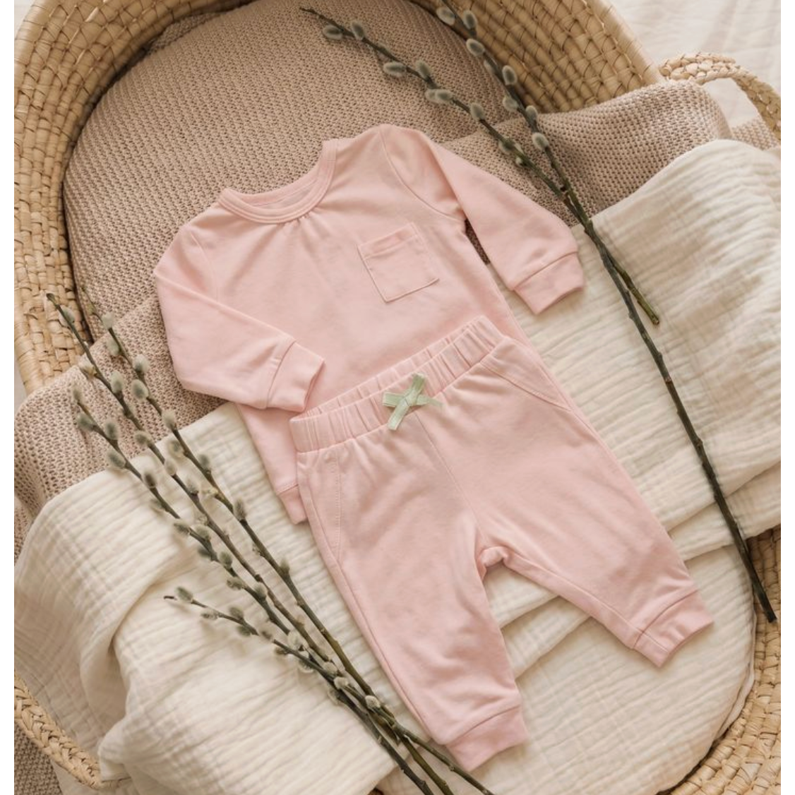 Sugar & Maple Two Piece Jogger- Light Pink-SUGAR AND MAPLE-Little Giant Kidz