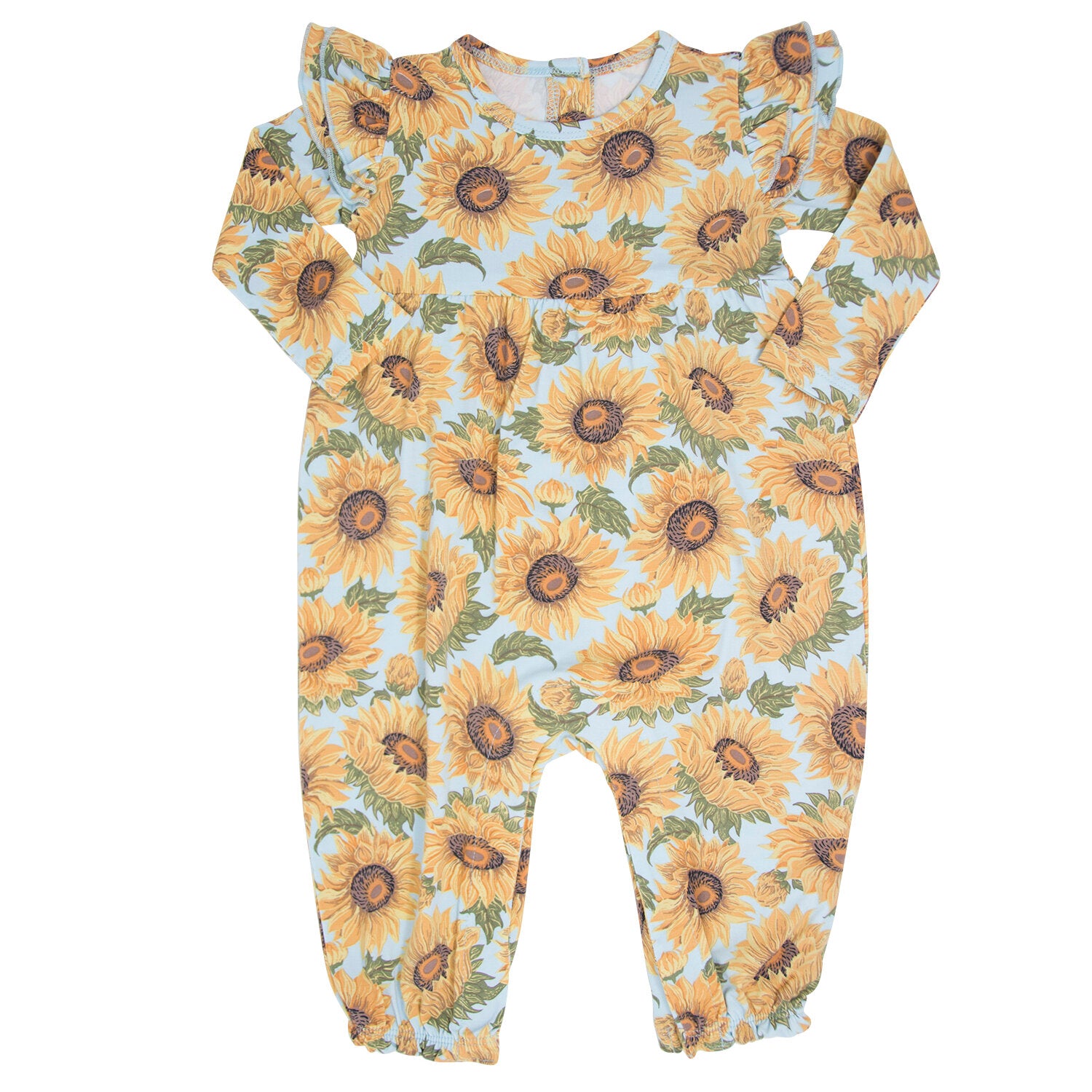 Sweet Bamboo Convertible Flutter Sleeve Romper- Sammy's Sunflower-SWEET BAMBOO-Little Giant Kidz