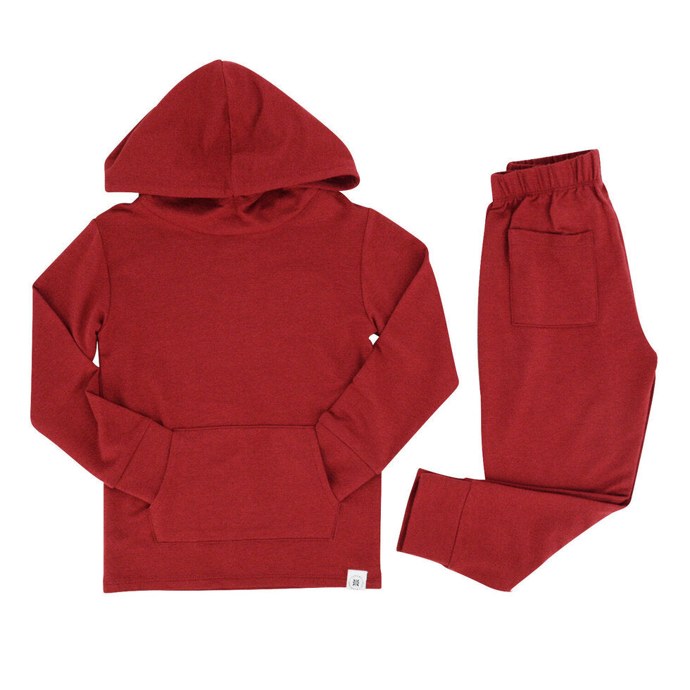 Sweet Bamboo Jogger Set- French Terry Rhubard Red-SWEET BAMBOO-Little Giant Kidz