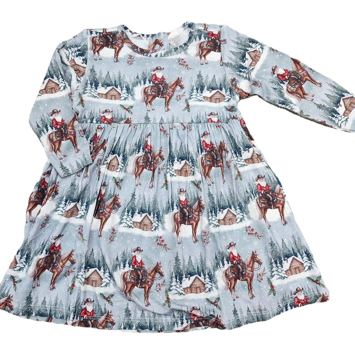 TESA BABE Cowboy Christmas Bamboo Dress-TESA BABE-Little Giant Kidz