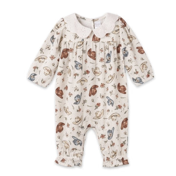 TESA BABE Larkspur Prairie Linen Romper With Eyelet Collar-TESA BABE-Little Giant Kidz