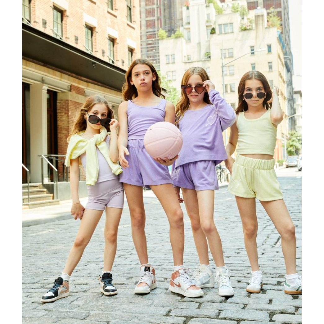 THEME Sammie Lavender With Heart Terry Shorts-THEME-Little Giant Kidz