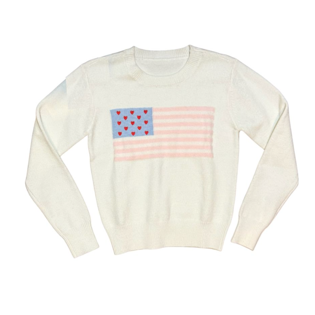 THEME Tiegan White American Flag Sweater-THEME-Little Giant Kidz