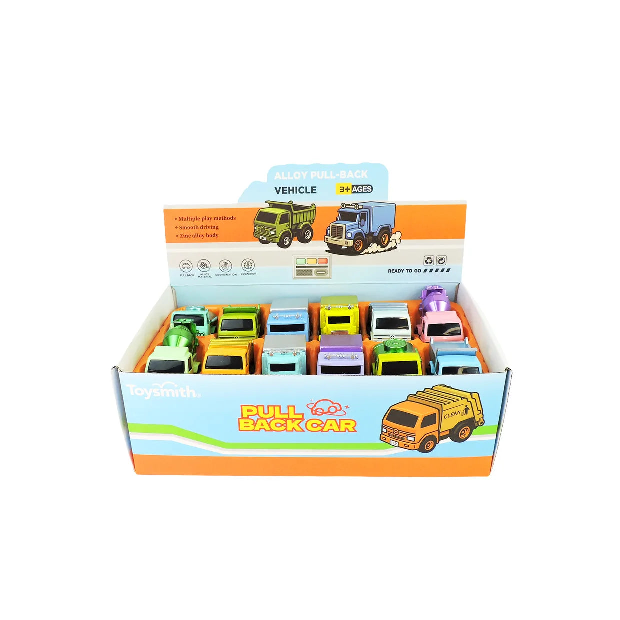 TOYSMITH Med. Diecast Pull Back Metallic Truck-Assorted-TOYSMITH-Little Giant Kidz