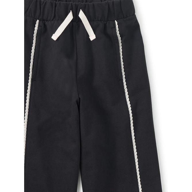 Tea Lace Trim Track Pants- Black-TEA-Little Giant Kidz