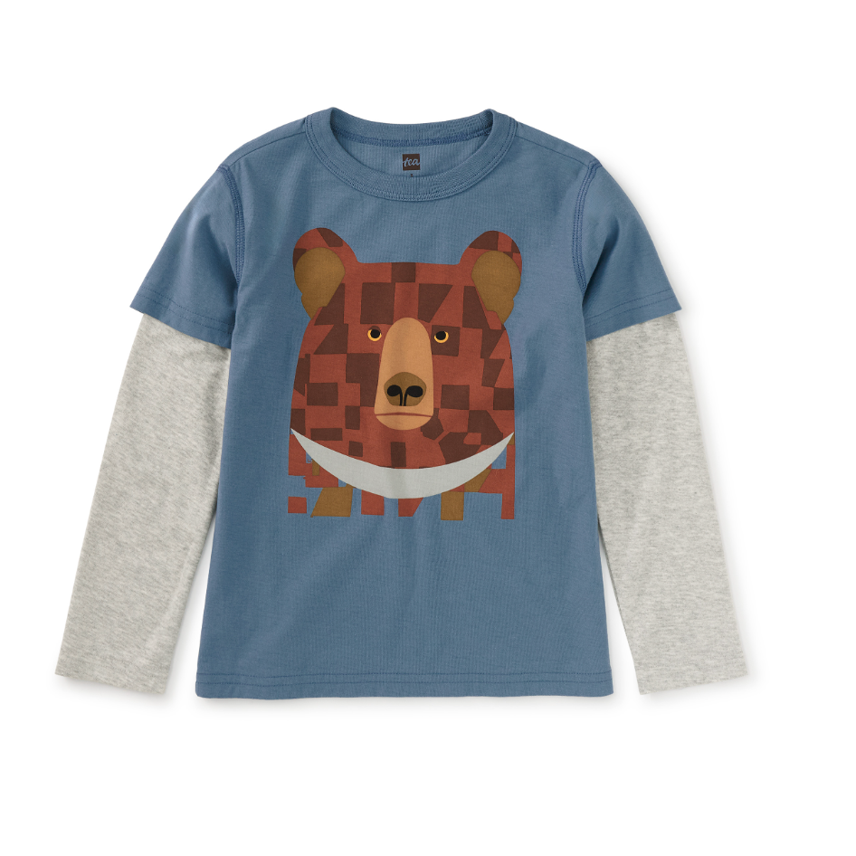 Tea Layered Tee- Bojagi Moon Bear-TEA-Little Giant Kidz