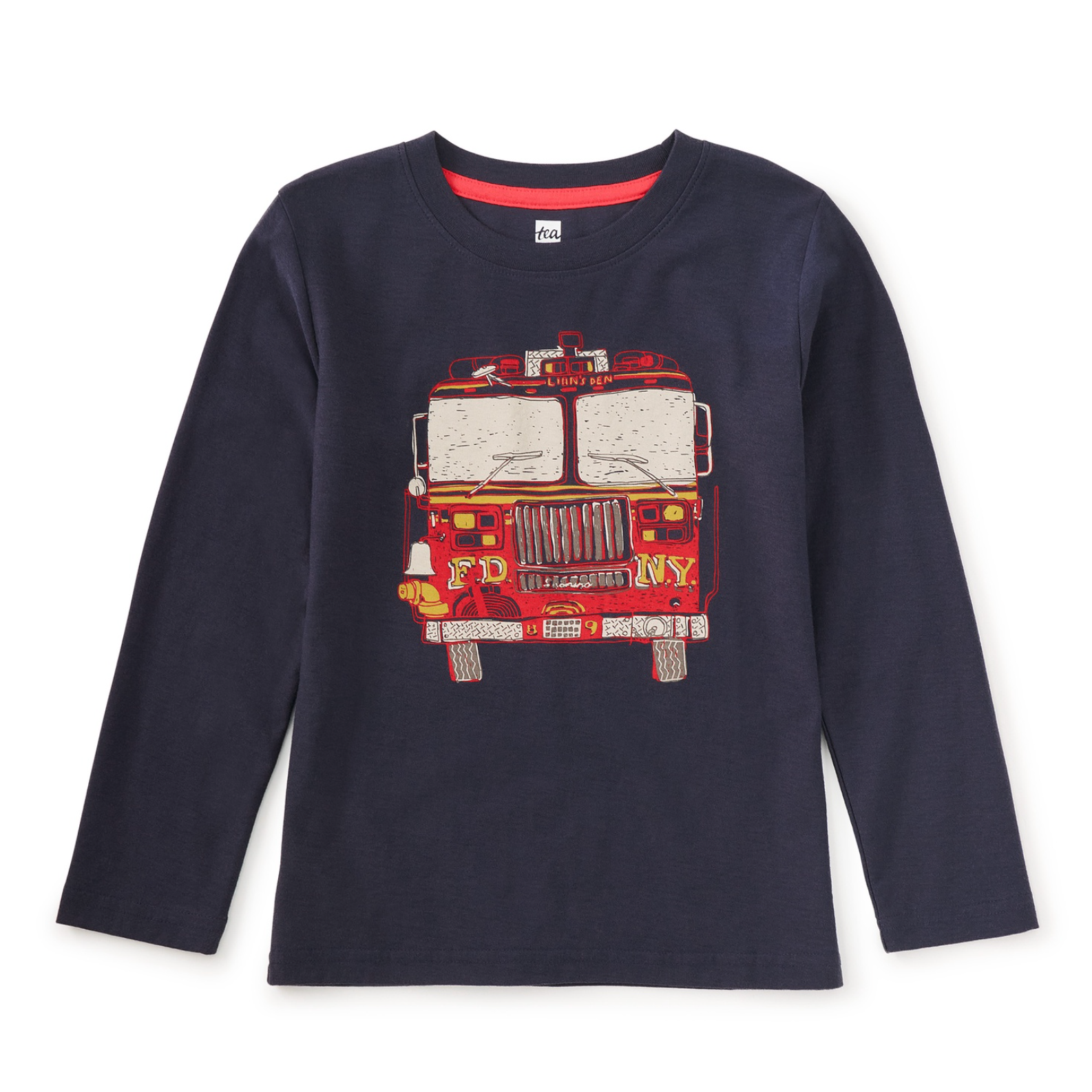 Tea Layered Tee- Fire Truck Graphic Tee-TEA-Little Giant Kidz