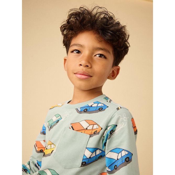 Tea Long Sleeve Printed Pocket Tee- Vintage Cars-TEA-Little Giant Kidz
