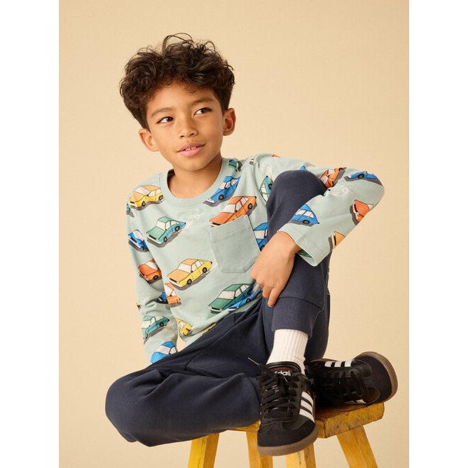 Tea Long Sleeve Printed Pocket Tee- Vintage Cars-TEA-Little Giant Kidz