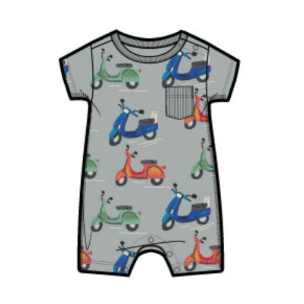 Tea Pocket Shortie Baby Romper-Zoom Zoom Espaa-TEA-Little Giant Kidz