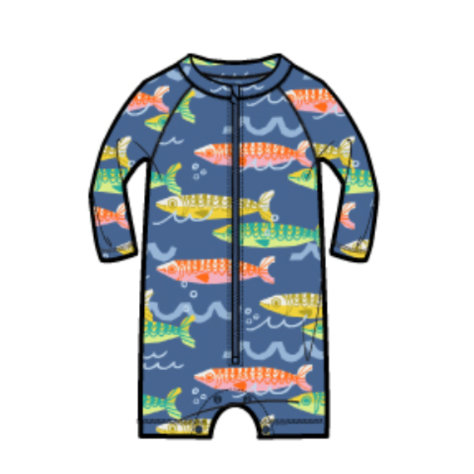 Tea Rash Guard Baby Swimsuit- Sardinas Del mar-TEA-Little Giant Kidz