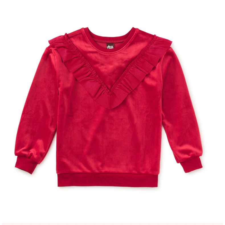 Tea Velour Ruffle Tunic Top-TEA-Little Giant Kidz