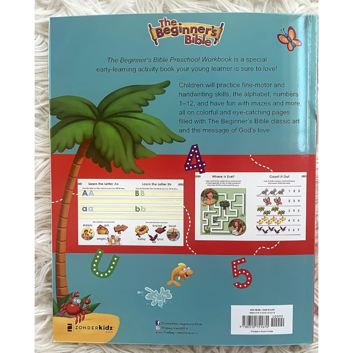 The Beginner's Bible Preschool Workbook: Early Learning Activities for Reading Readiness, Numbers, Handwriting, and More-HARPER COLLINS PUBLISHERS-Little Giant Kidz