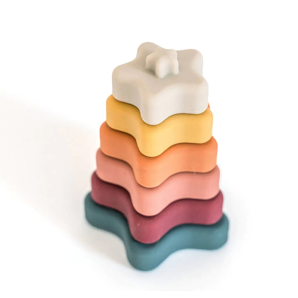 Three Hearts Stella Star Stackers - Muted-Three Hearts Modern Teething-Little Giant Kidz