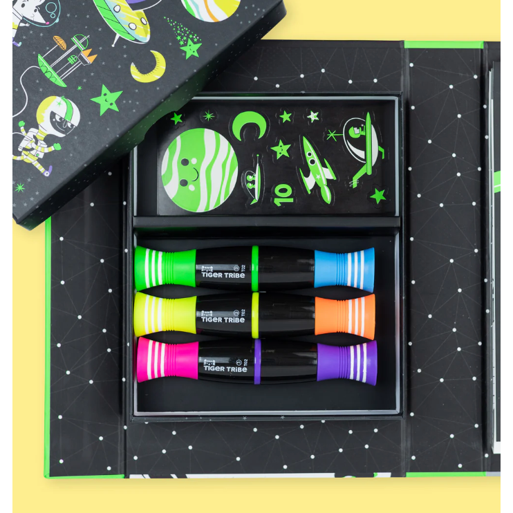 Tiber Tribe Neon Coloring Set - Glow Friends-Tiger Tribe-Little Giant Kidz