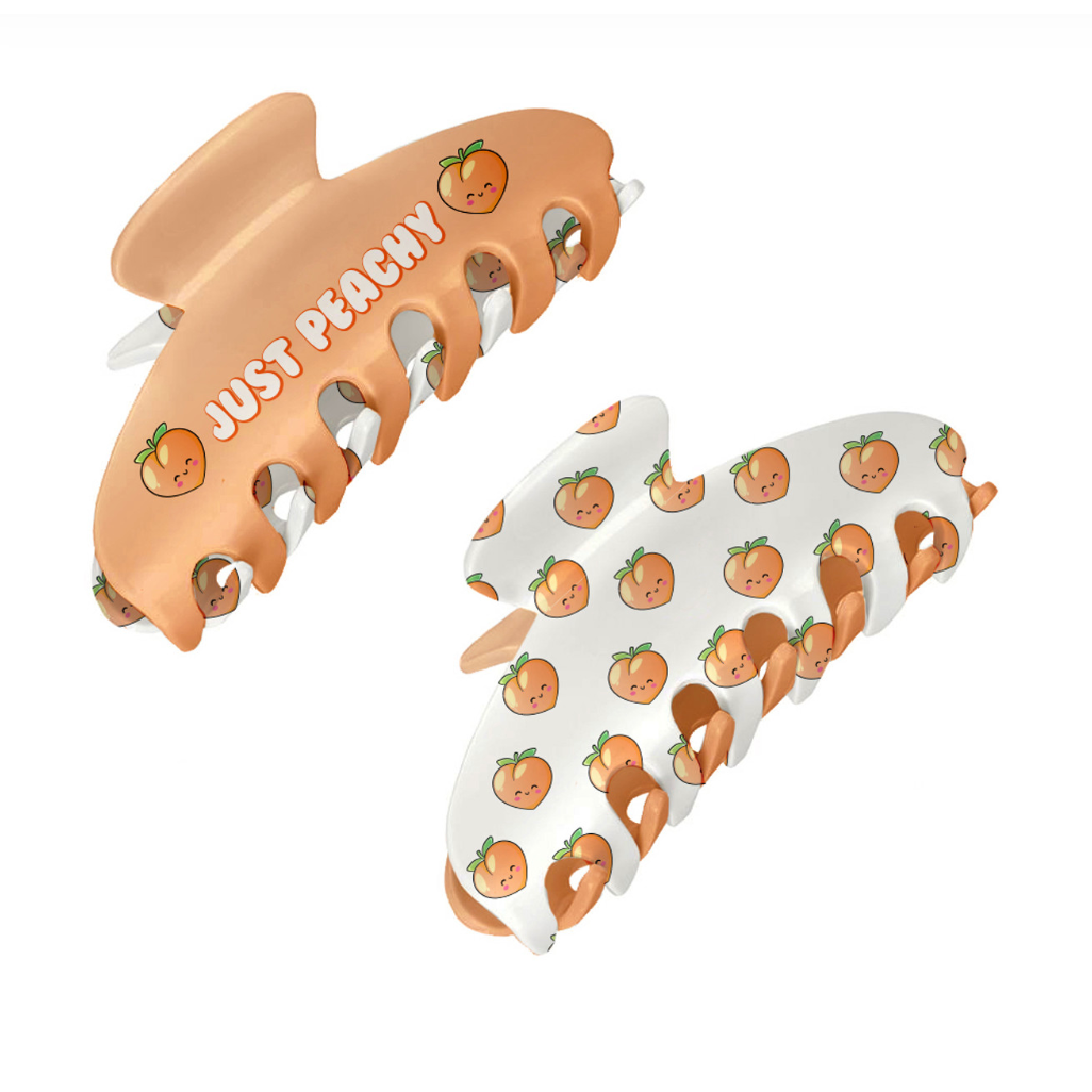 Top Trenz Two Sided Large Claw Clip- Peach-Top Trenz-Little Giant Kidz
