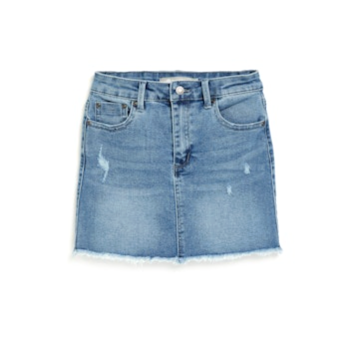 Tractr Girls Nini Fray Hem Denim Skirt-TRACTR JEANS-Little Giant Kidz