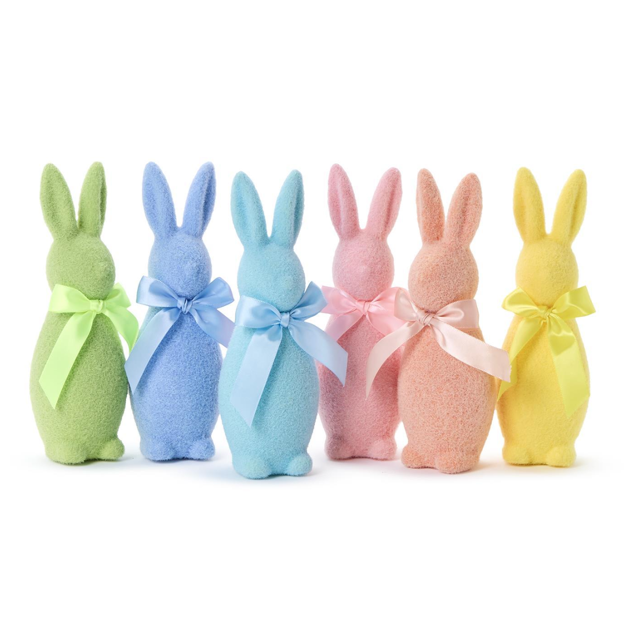 Two's Company Bunny Bunch Large Easter Flocked Bunny - Peach-TWO'S COMPANY-Little Giant Kidz