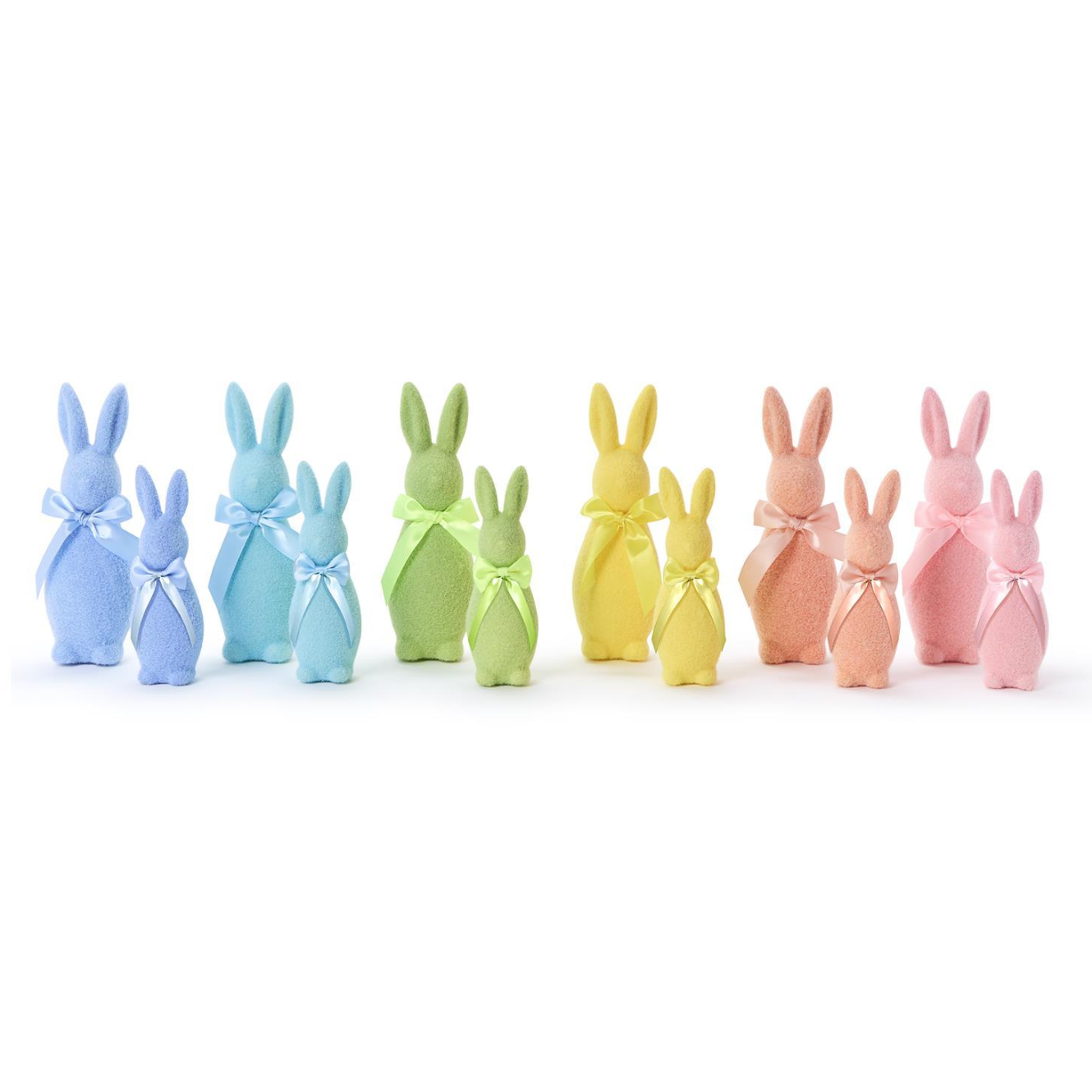 Two's Company Bunny Bunch Small Easter Flocked Bunny - Green-TWO'S COMPANY-Little Giant Kidz