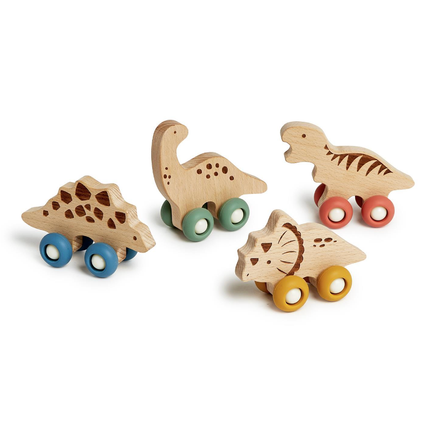 Two's Company Dino Roll Hand-Crafted Wooden Dinosaurs-TWO'S COMPANY-Little Giant Kidz