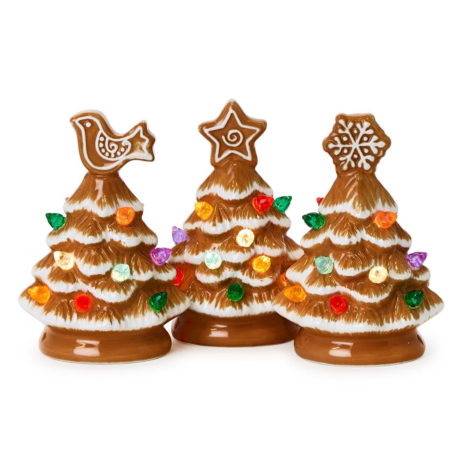 Two's Company Mini Gingerbread Trees with LED Lights-TWO'S COMPANY-Little Giant Kidz