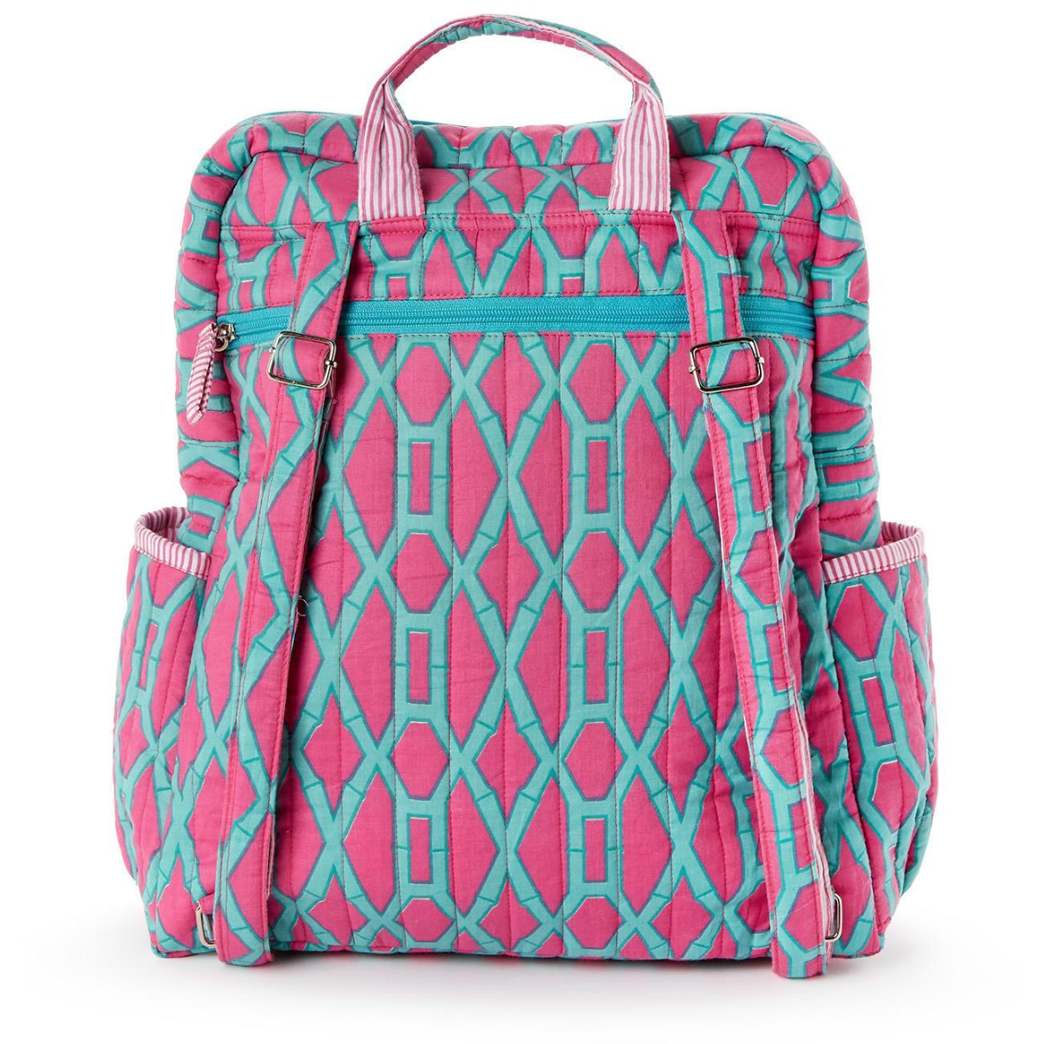 Two's Company Preppy Bamboo Cotton Block Printed Back Pack-TWO'S COMPANY-Little Giant Kidz