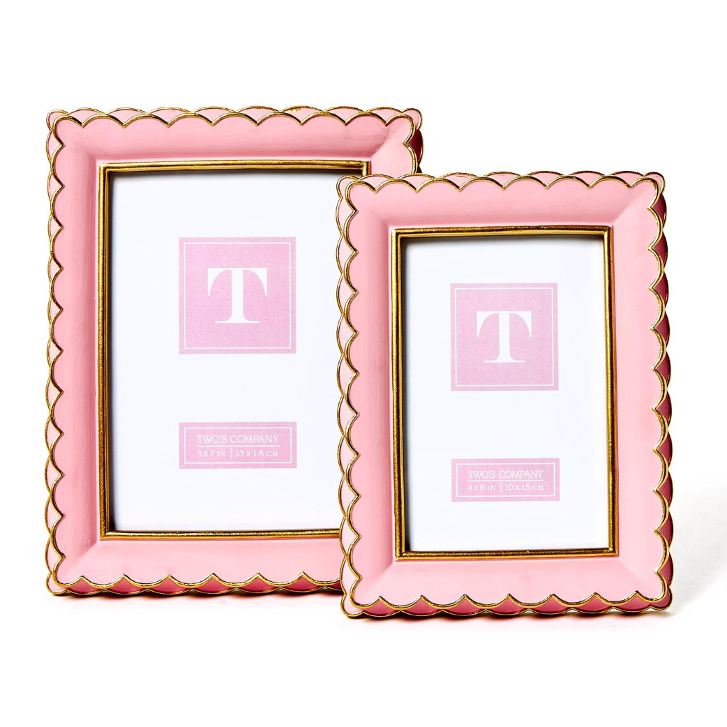 Two's Company Scalloped Picture Frame - Pink-TWO'S COMPANY-Little Giant Kidz