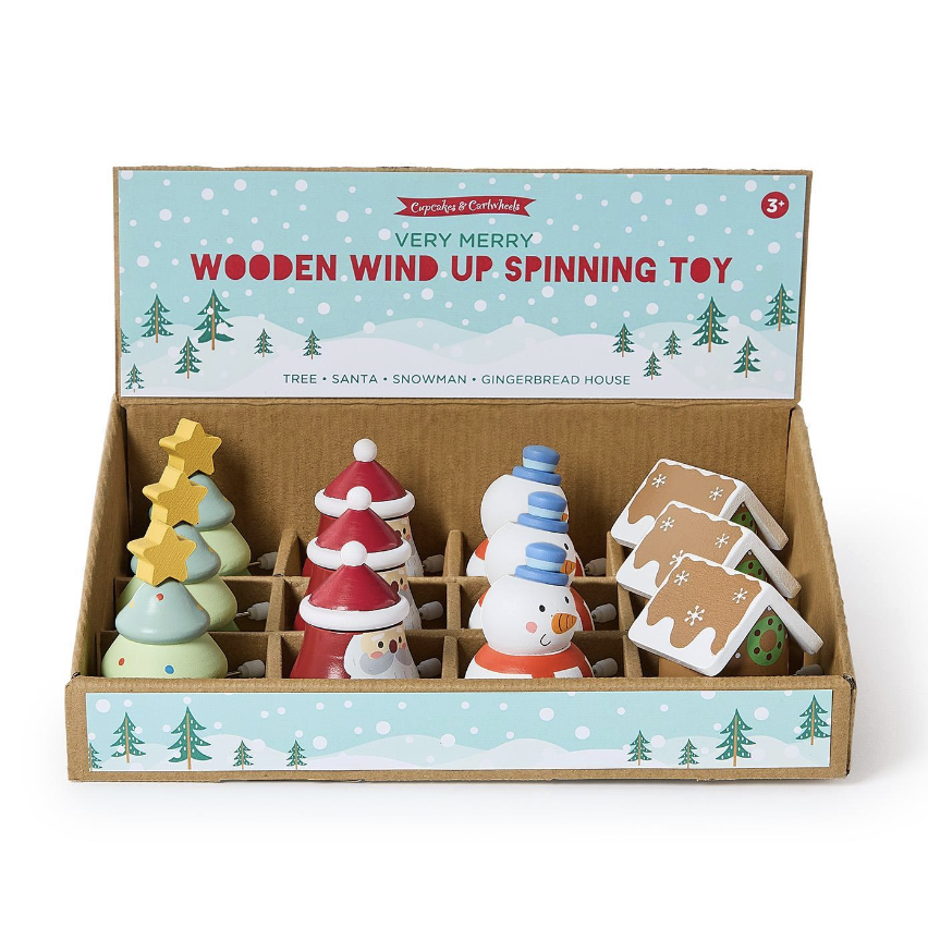 Two's Company Wooden Wind Up Spinning Toy- Assorted-Two's Company-Little Giant Kidz